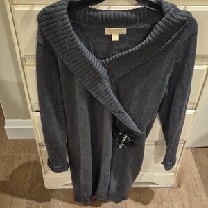 Michael Kors Dark Gray Sweater with Buckle Detail